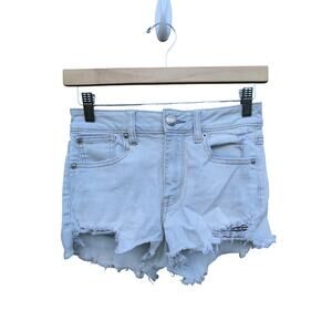 Light Wash Distressed High Rise Shortie American Eagle Festival Distressed 0